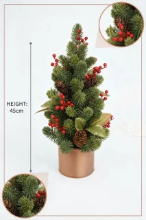 Kunstkerstboom 45 cm Tafelkerstboom met voet - Groen