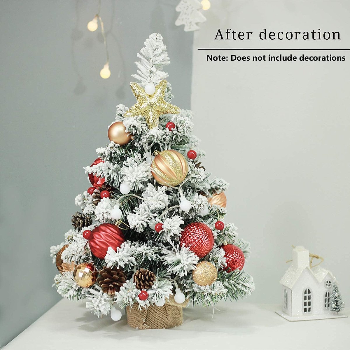 Kunstkerstboom 50cm met sneeuwbedekking