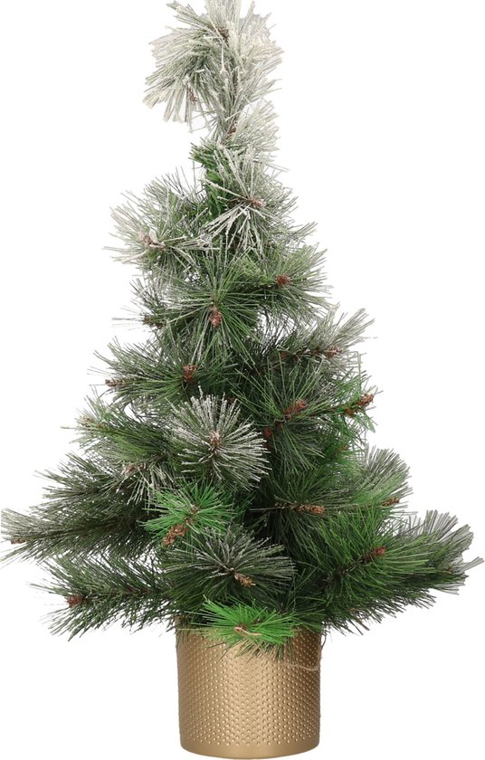Kunstkerstboom 60 cm met gouden pot