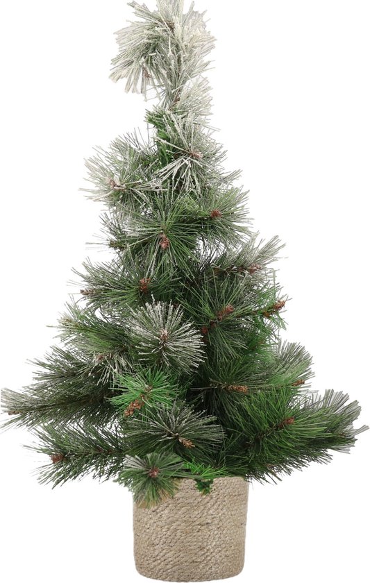 Kunstkerstboom 60 cm met jute pot