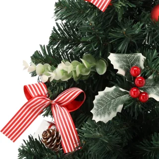 Kunstkerstboom 60 cm rood in pot