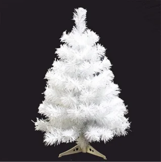 Kunstkerstboom 60 cm wit met voetstandaard