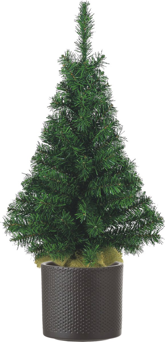 kunstkerstboom 75 cm donkergrijze pot