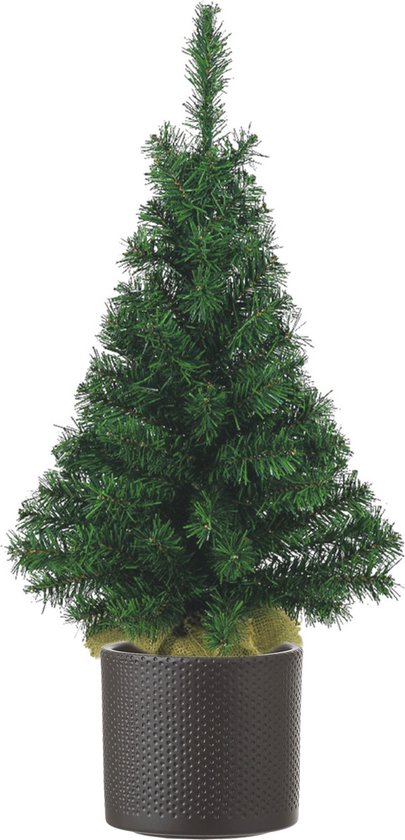kunstkerstboom 75 cm donkergrijze pot