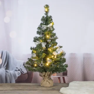 Kunstkerstboom 75 cm inclusief versiering en verlichting