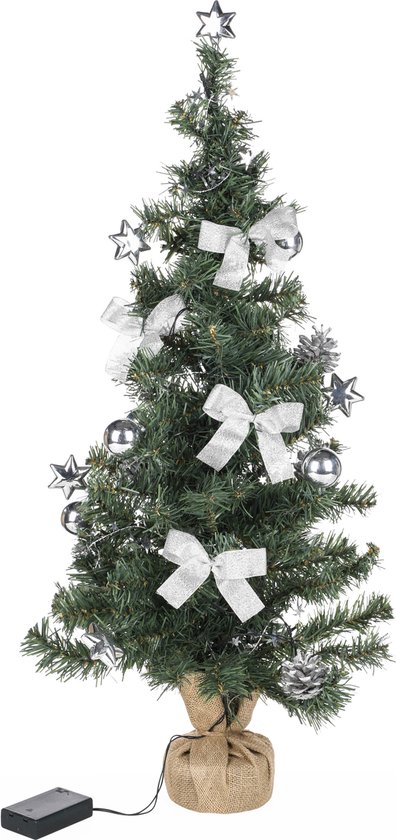 Kunstkerstboom 75 cm inclusief versiering en verlichting