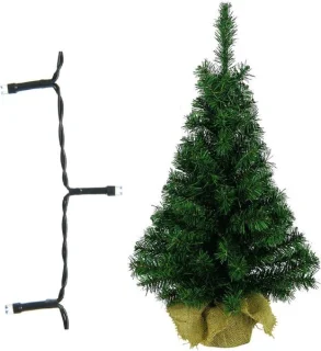 Kunstkerstboom 75 cm met batterijlampjes Warm Wit