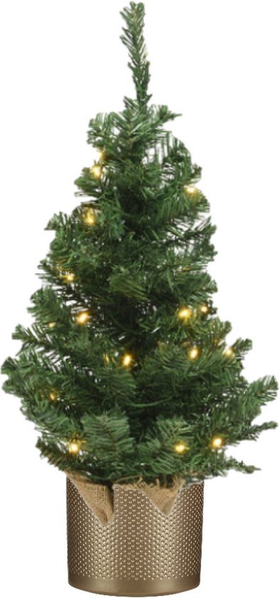 Kunstkerstboom 75 cm met gouden pot
