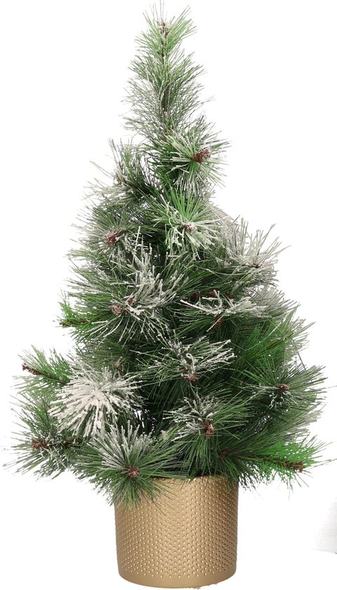Kunstkerstboom 75 cm met gouden pot