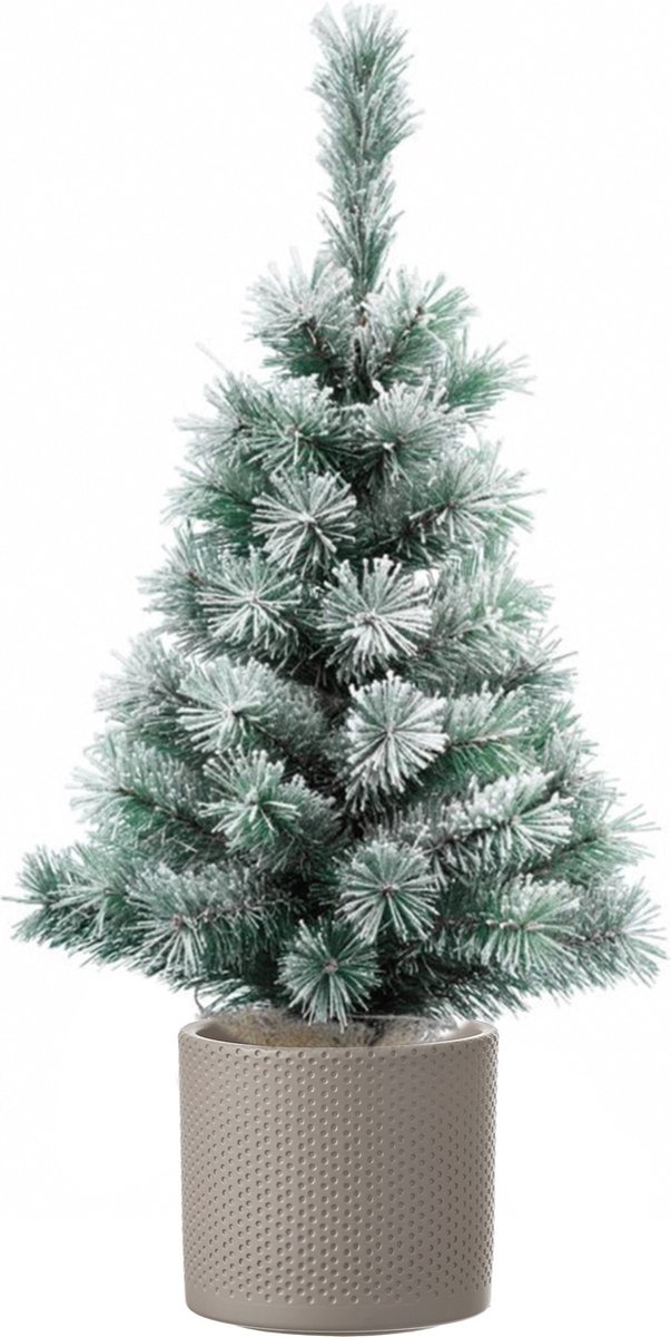 kunstkerstboom 75 cm taupe pot
