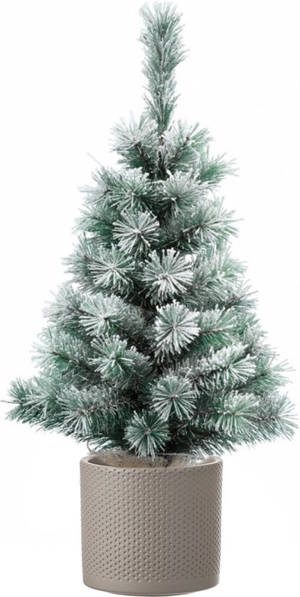 kunstkerstboom 75 cm taupe pot