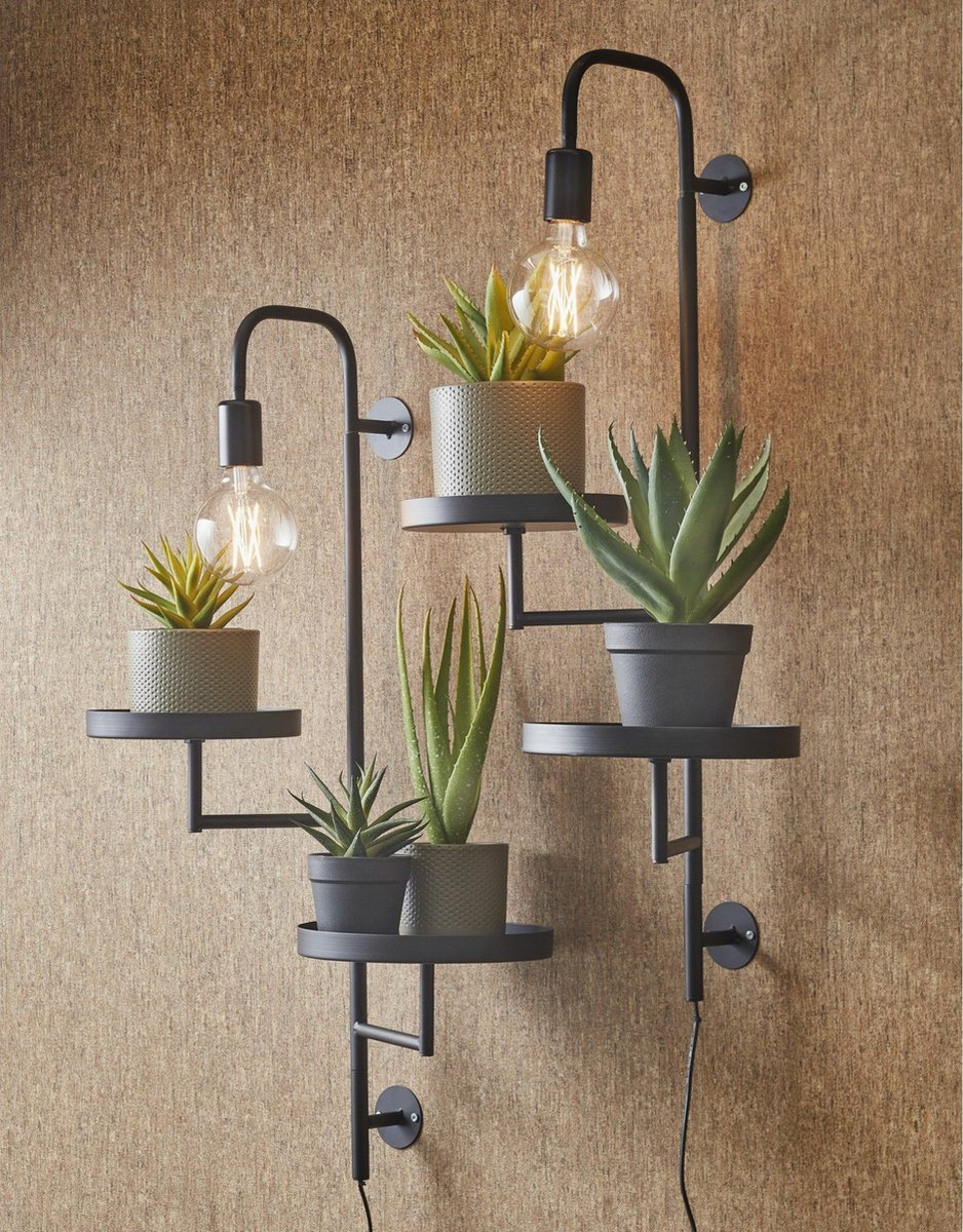 Kunstkerstboom 75 cm vol met verlichting taupe pot
