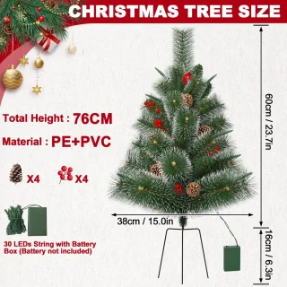 Kunstkerstboom 76 cm - Set van 2