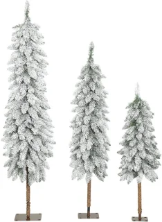 Kunstkerstboom 90 cm besneeuwd groen/wit
