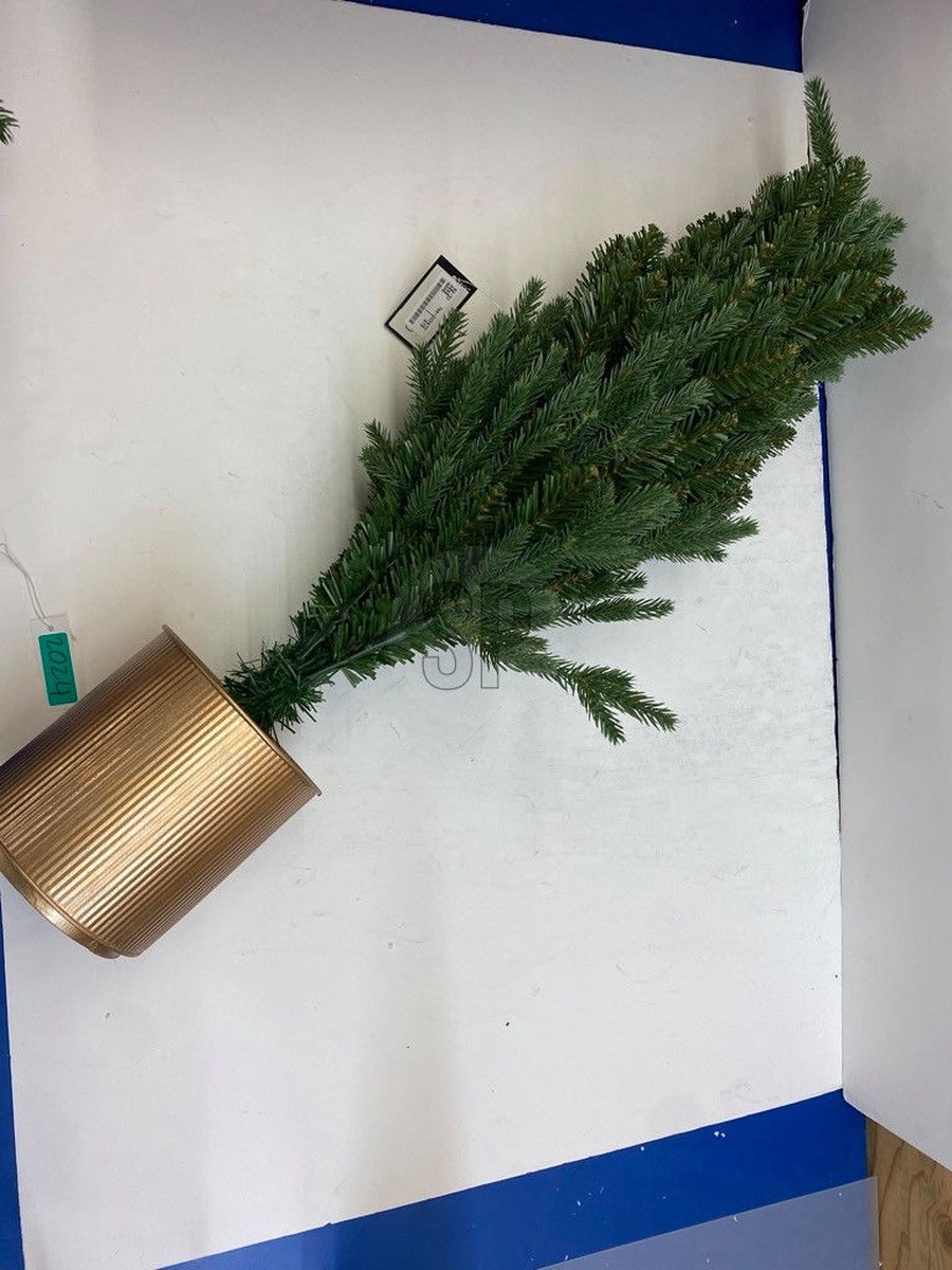 Kunstkerstboom 90 cm in gouden pot