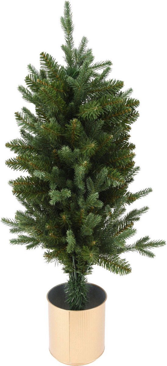 Kunstkerstboom 90 cm in gouden pot