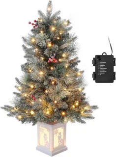Kunstkerstboom 90 cm met LED-verlichting