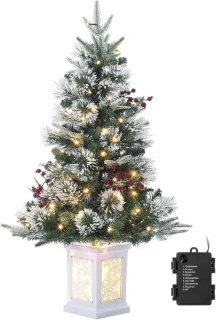 Kunstkerstboom 90 cm met LED-verlichting