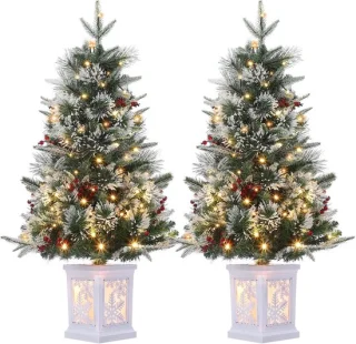 Kunstkerstboom 90 cm met LED-verlichting