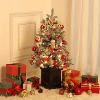 Kunstkerstboom 90 cm met rode bessen