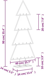 Kunstkerstboom 90 cm zwart metaal