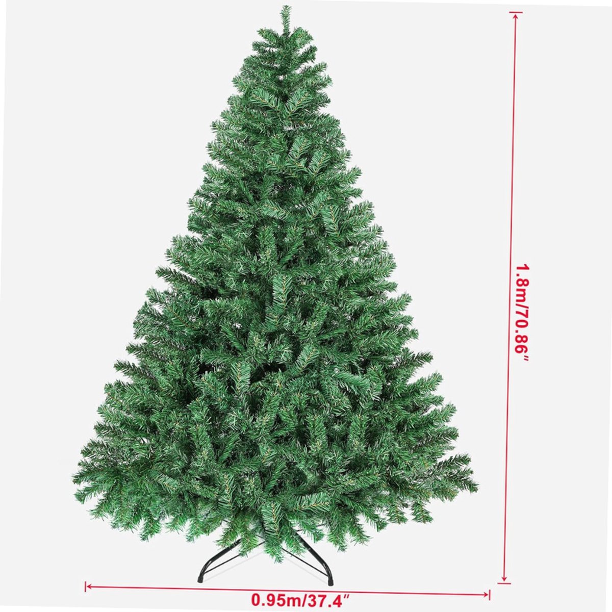 Kunstkerstboom 900 PVC Takken Metalen Basis