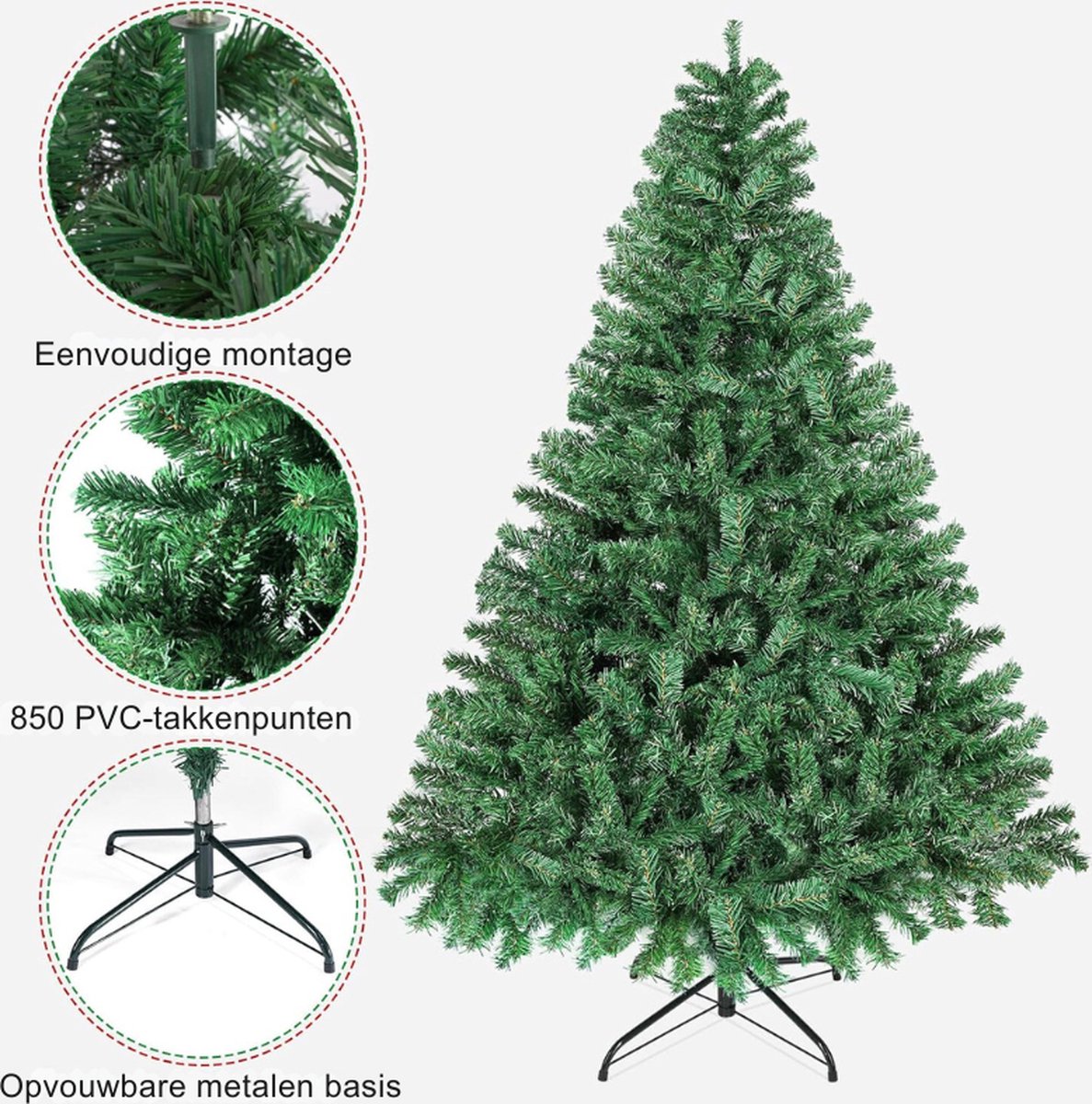 Kunstkerstboom 900 PVC Takken Metalen Basis