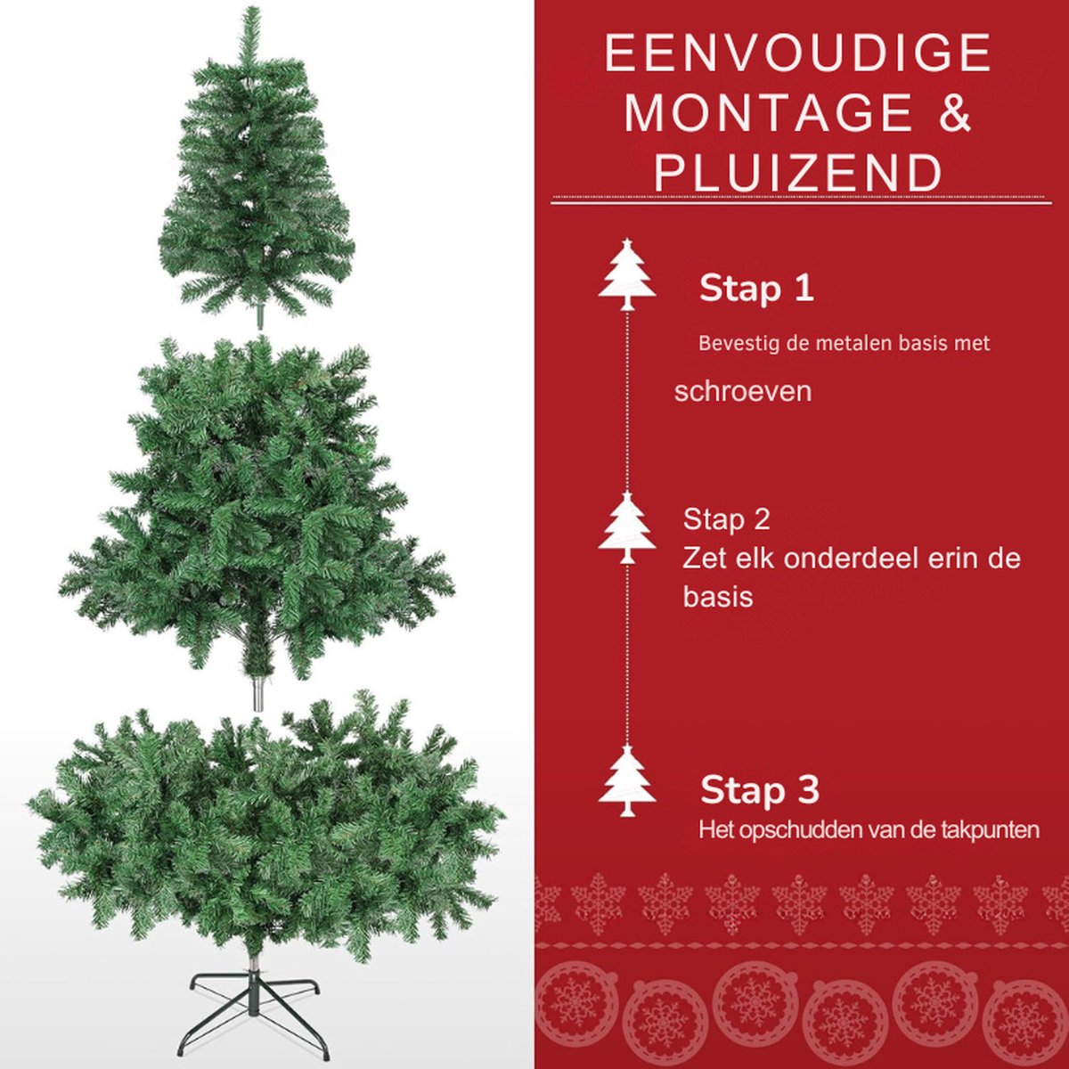 Kunstkerstboom 900 PVC Takken Metalen Basis