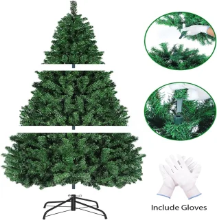 Kunstkerstboom 96 cm met metalen standaard - groen