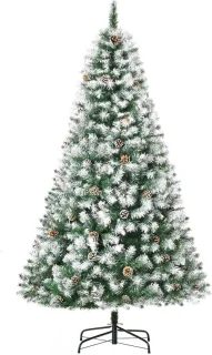 Kunstkerstboom besneeuwd 180 cm groen en wit