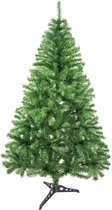 Kunstkerstboom Bladvormig 120 cm Groen Glanzend Metalen Standaard