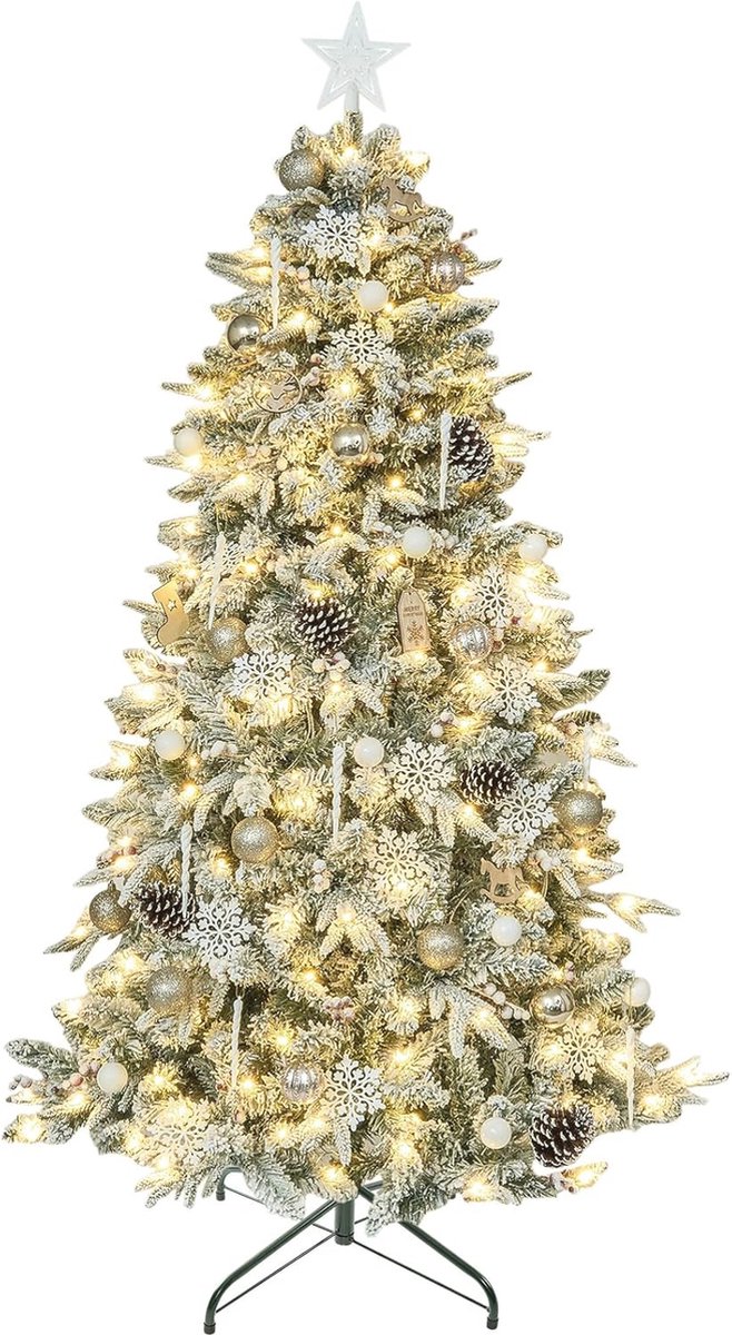 Kunstkerstboom Champagnegoud 210 cm met verlichting