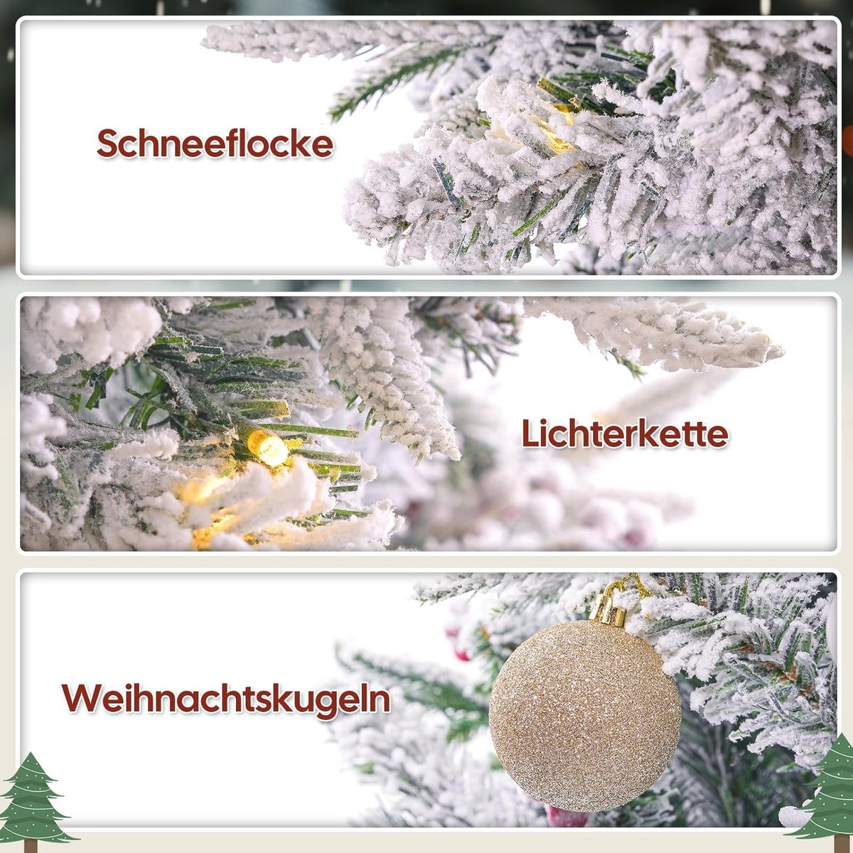 Kunstkerstboom Champagnegoud 210 cm met verlichting