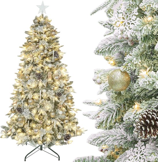 Kunstkerstboom Champagnegoud 210 cm met verlichting