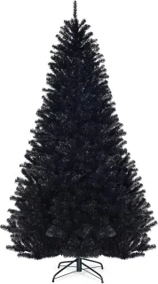 Kunstkerstboom Den 180/225 cm zwart met metalen standaard