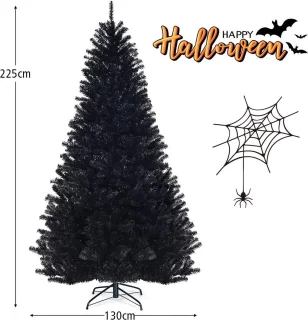 Kunstkerstboom Den 180/225 cm zwart met metalen standaard