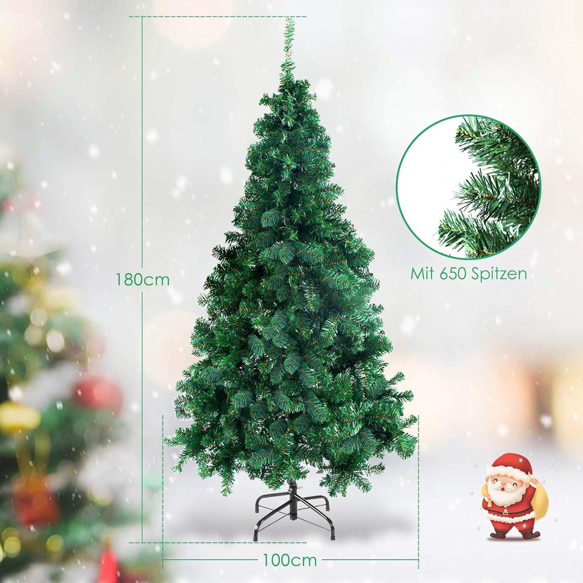 Kunstkerstboom Den Groen 180 cm Metalen Standaard
