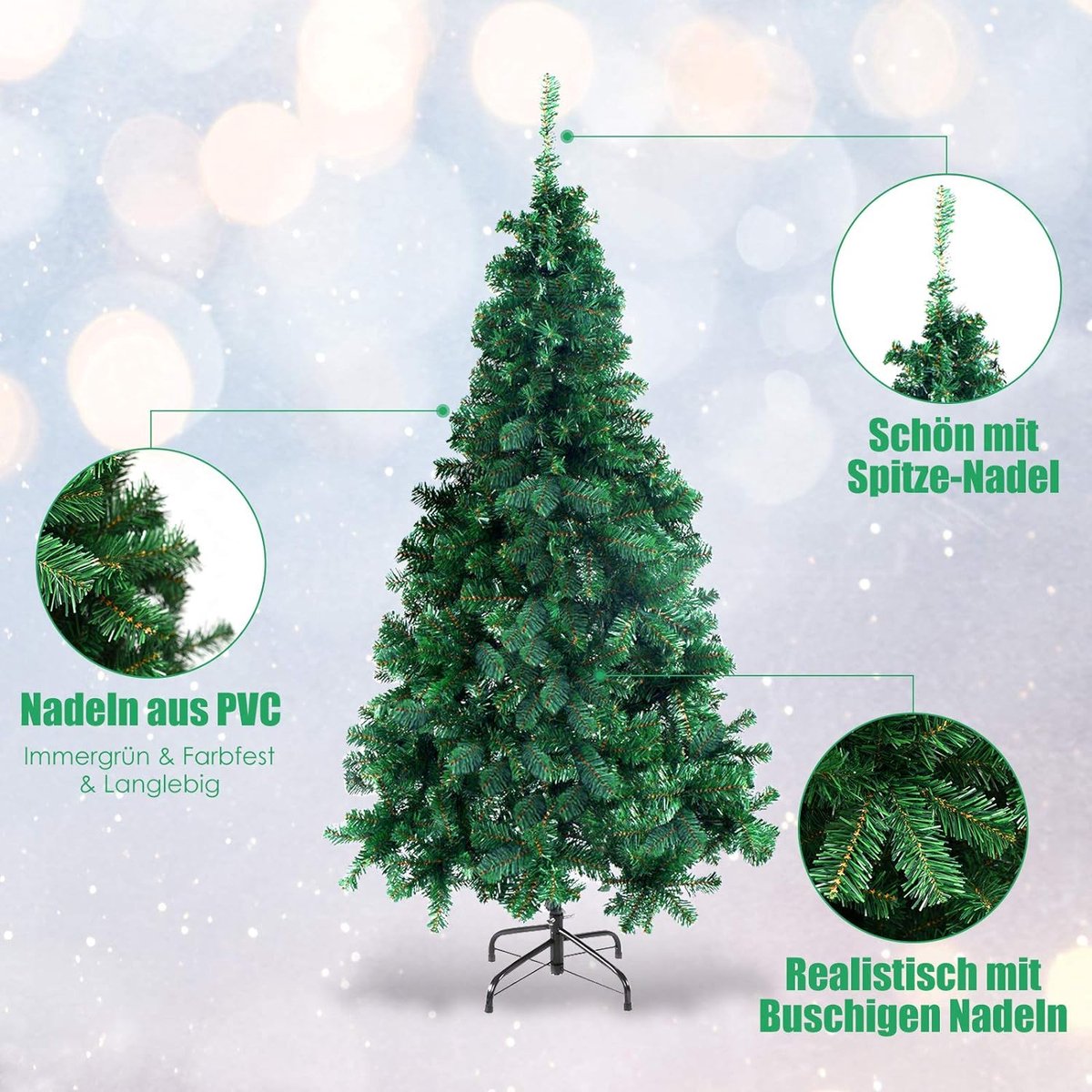 Kunstkerstboom Den Groen 180 cm Metalen Standaard