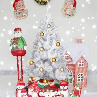 Kunstkerstboom dennen 120 cm wit