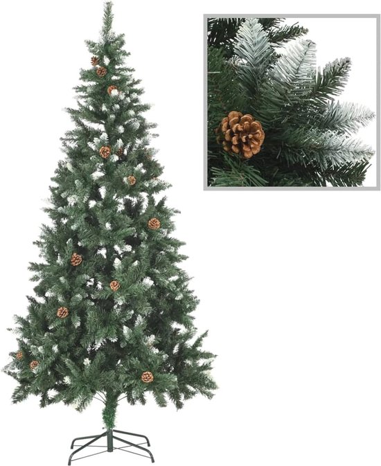 Kunstkerstboom Dennenappels Glitter 210 cm