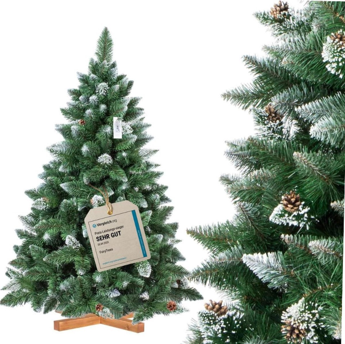 Kunstkerstboom Dennenboom 150 cm Met Houten Stand Made in EU