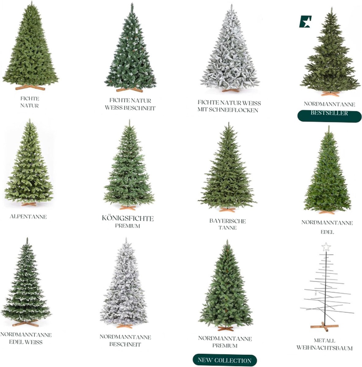 Kunstkerstboom Dennenboom 150 cm Met Houten Stand Made in EU