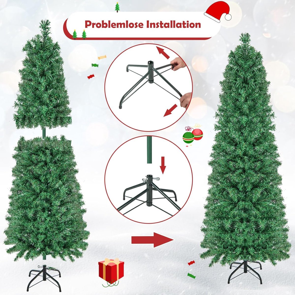 Kunstkerstboom Dennenboom Glasvezel 361 Takkken Metalen Standaard