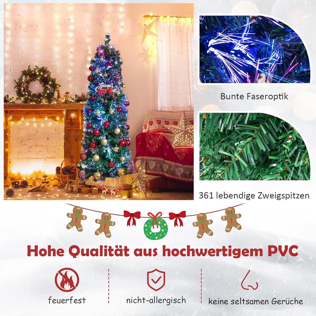 Kunstkerstboom Dennenboom Glasvezel 361 Takkken Metalen Standaard