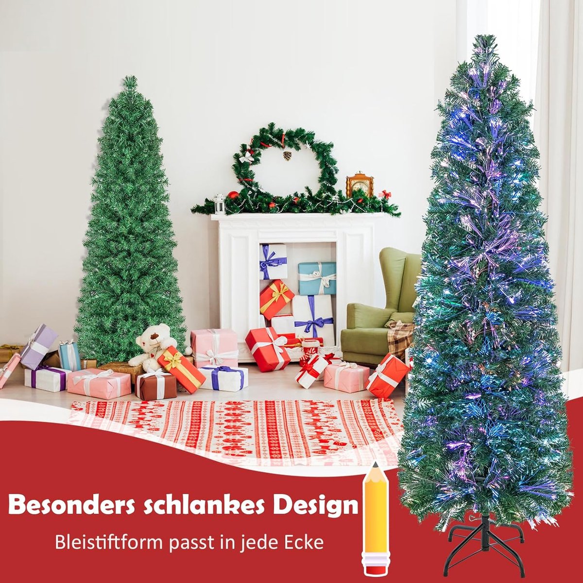 Kunstkerstboom Dennenboom Glasvezel 361 Takkken Metalen Standaard