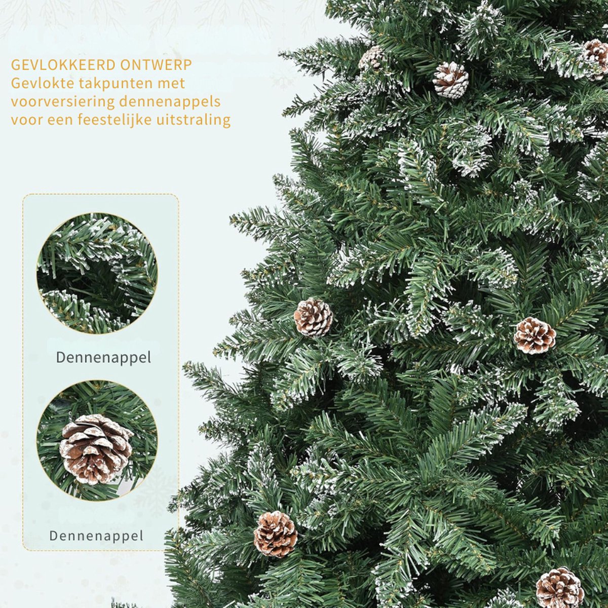 Kunstkerstboom Dennenboom met Stalen Stand 182x105 cm