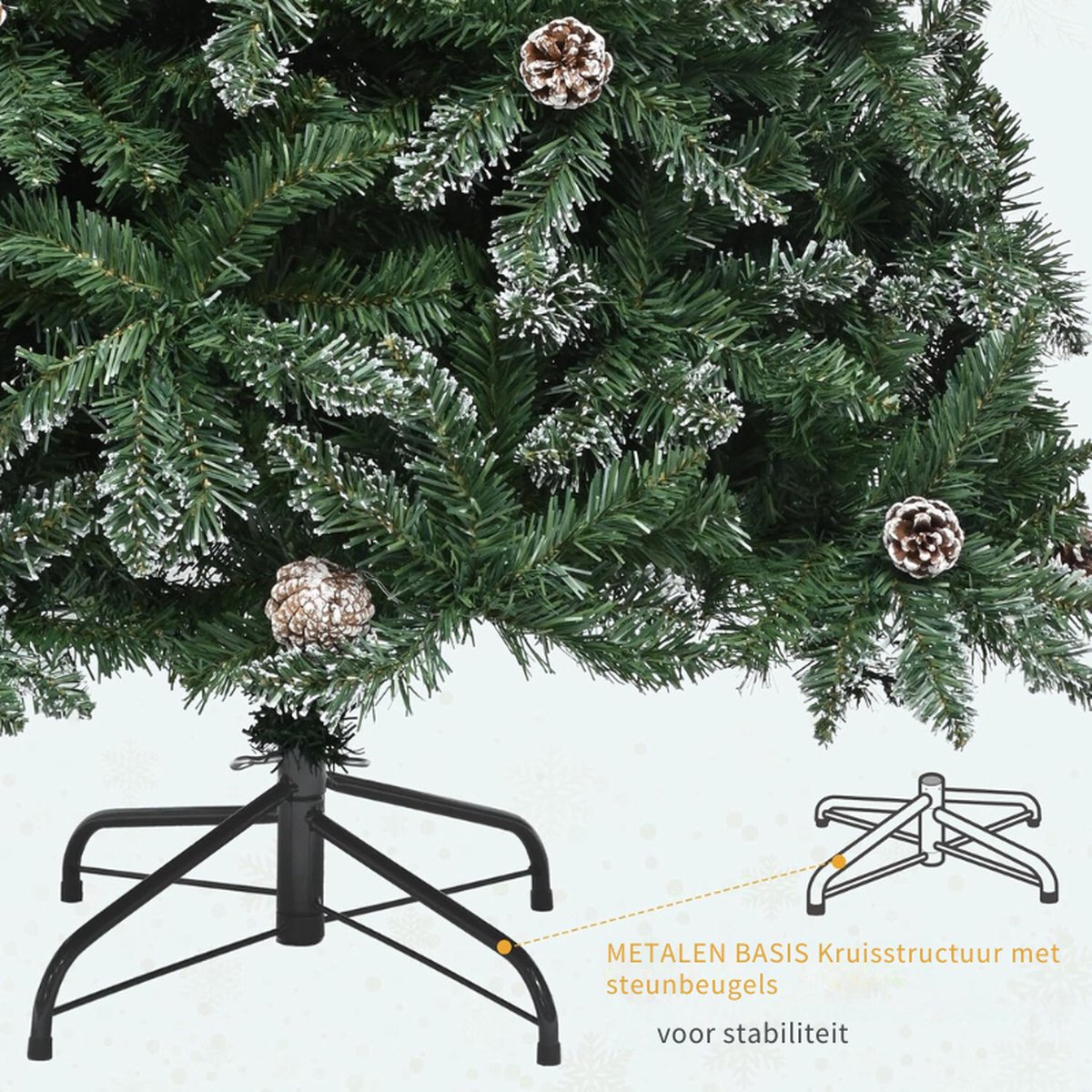 Kunstkerstboom Dennenboom met Stalen Stand 182x105 cm