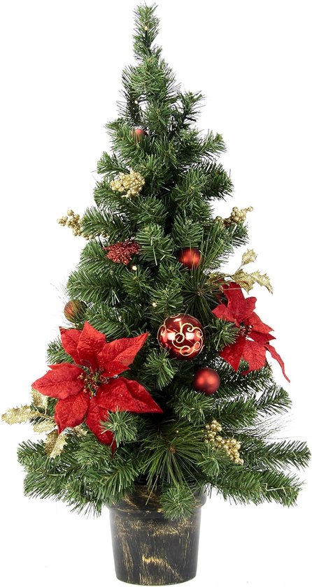 Kunstkerstboom Dennenboom Verlicht Met Decoratie
