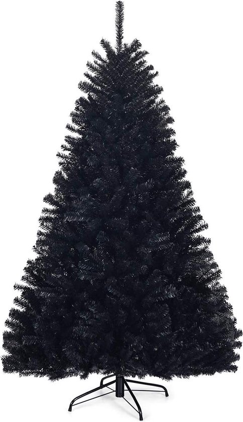 kunstkerstboom dennenboom zwart 180 cm met metalen standaard