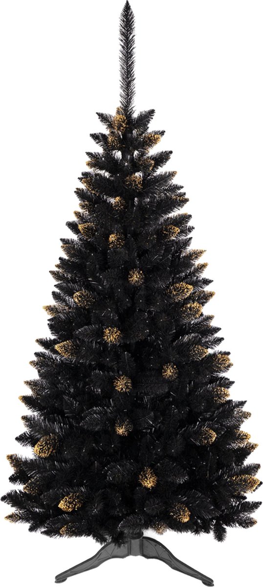 Kunstkerstboom Ghanese Spar Zwart 150 cm PVC Goud
